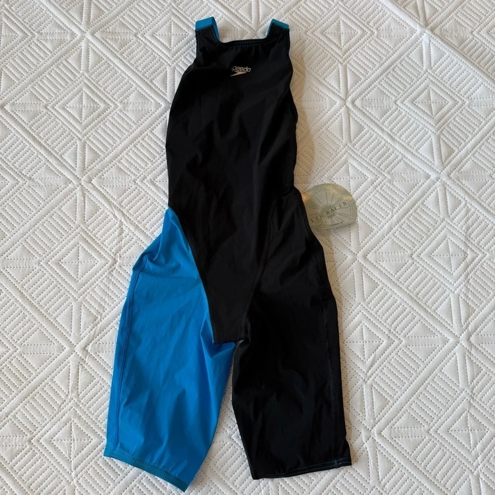 Speedo Women’s LZR Pro Recorbreaker Kneeskin Size 24 Black & Blue Swimsuit